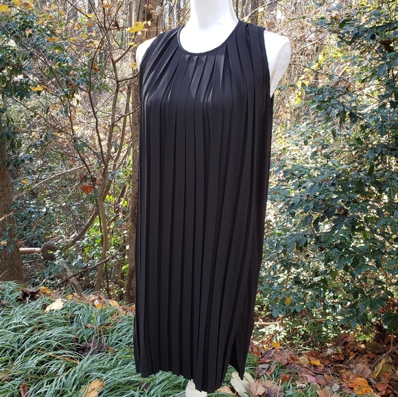 FRENCH CONNECTION Polly Dress in Black Pleats Sleeveless Size 6 - Picture 4 of 7